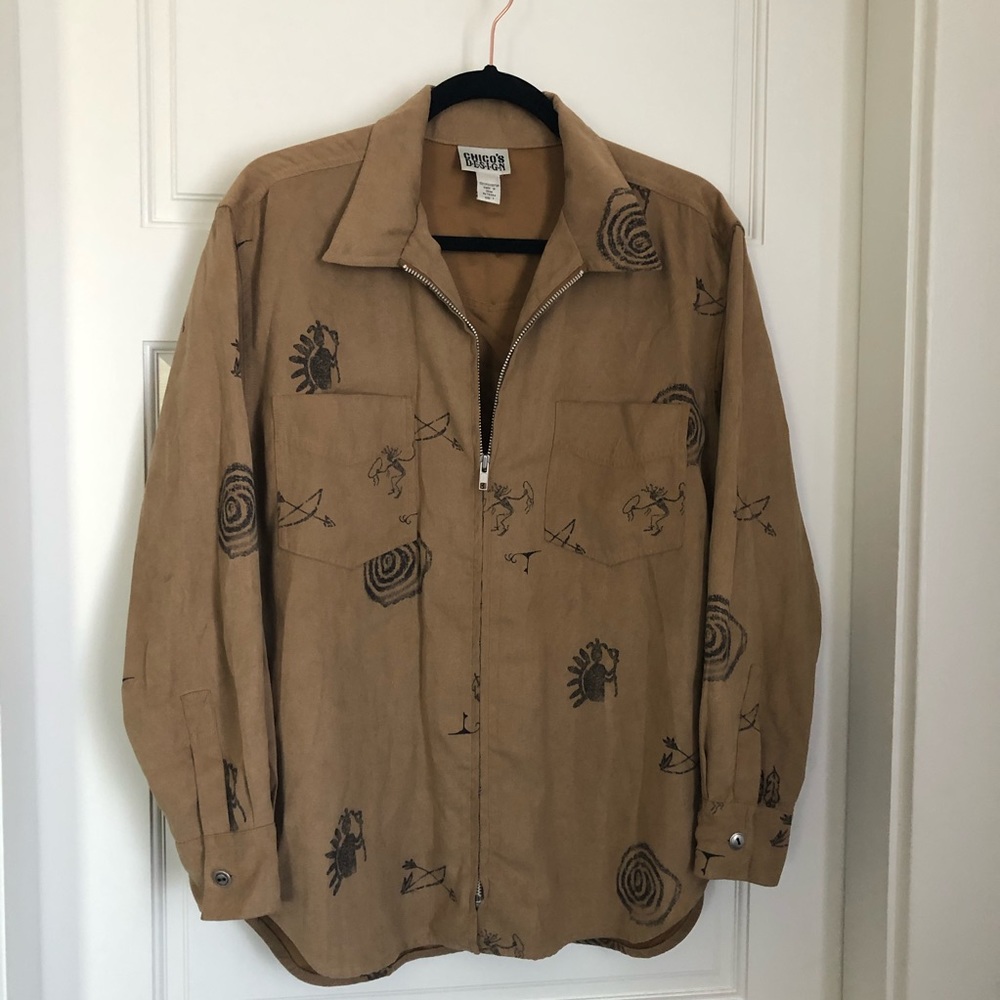 Lightweight tribal zip up jacket